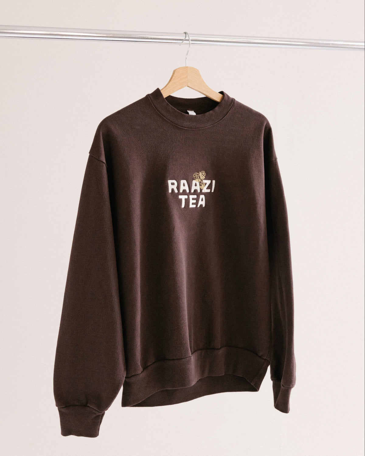 Brown Embroidered Sweatshirt