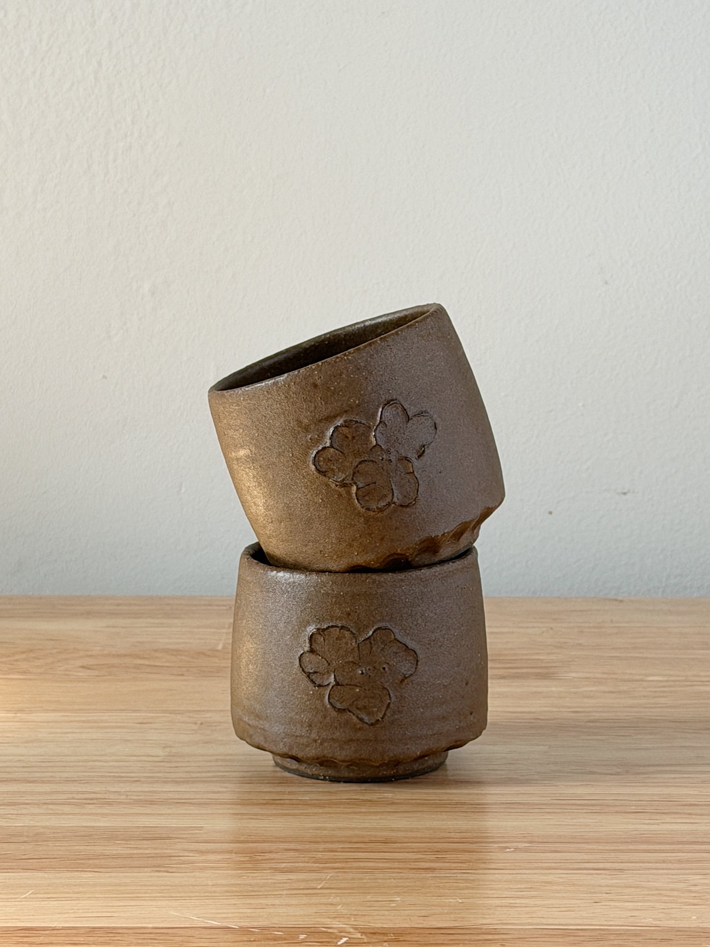Brown Ceramic Teapot / Cups Set
