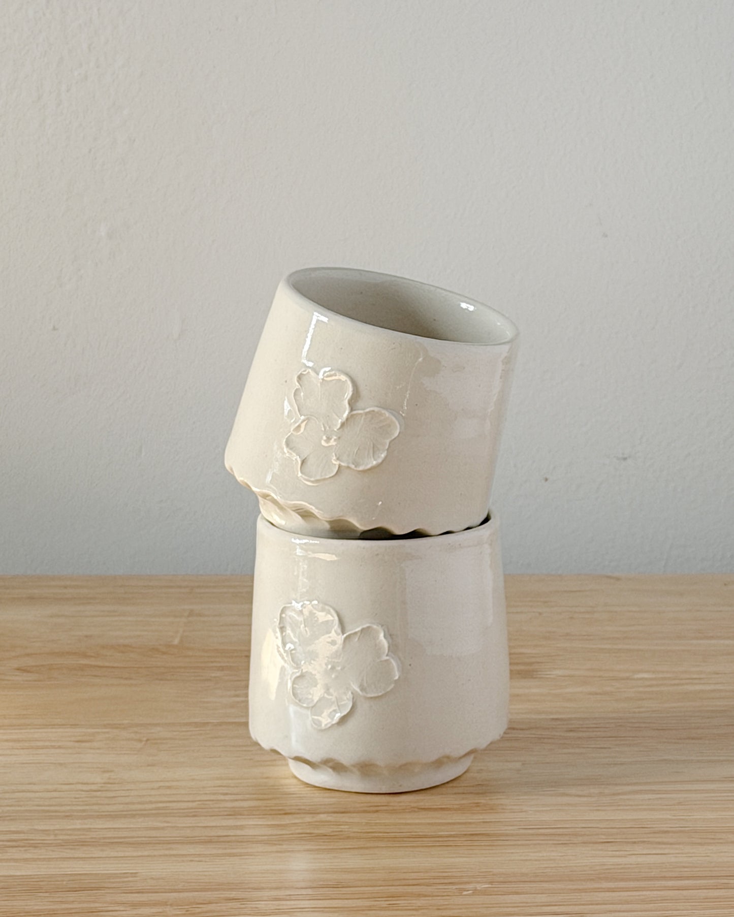 White Ceramic Cups Set of 2