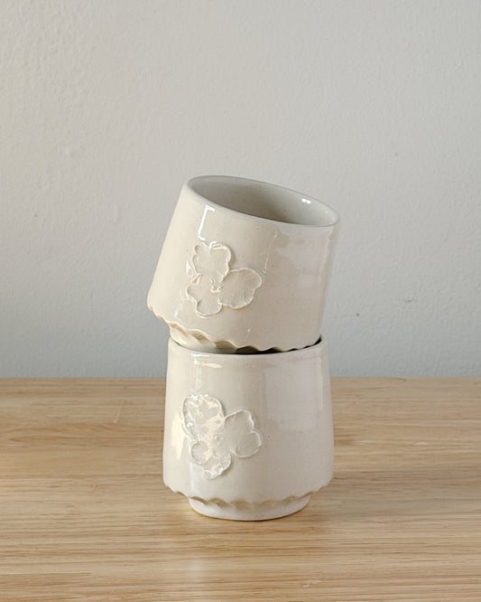 White Ceramic Cups Set of 2